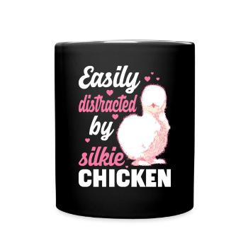 Silkie Huhn Lustige Farm Tierliebhaber - Tasse einfarbig - Schwarz - Vorne