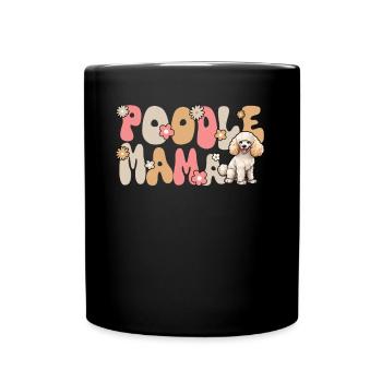 Caniche Groovy Poddle maman - Mug uni - noir - Devant