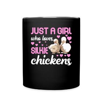 Silkie Huhn Lustige Farm Tierliebhaber - Tasse einfarbig - Schwarz - Vorne