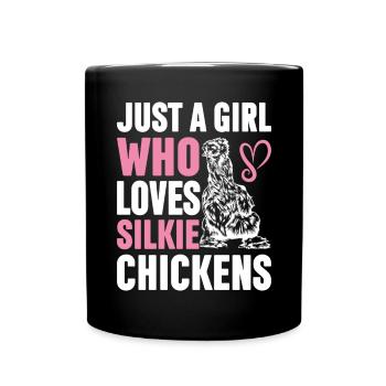 Silkie Huhn Lustige Farm Tierliebhaber - Tasse einfarbig - Schwarz - Vorne