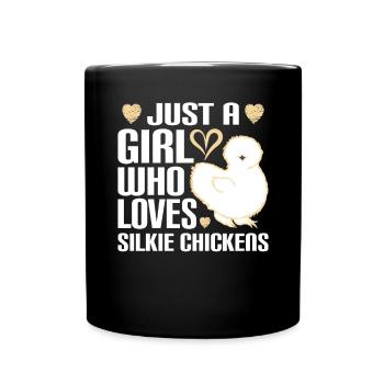 Silkie Huhn Lustige Farm Tierliebhaber - Tasse einfarbig - Schwarz - Vorne
