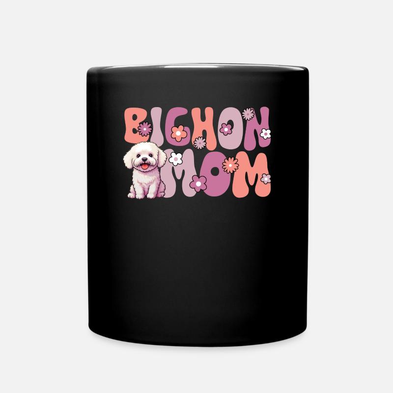 Bichon Frise Groovy Bichon Mom - Tasse einfarbig - Schwarz