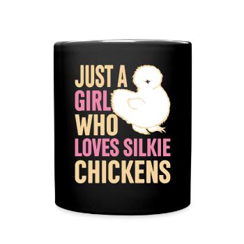 Silkie Huhn Lustige Farm Tierliebhaber - Tasse einfarbig - Schwarz - Vorne