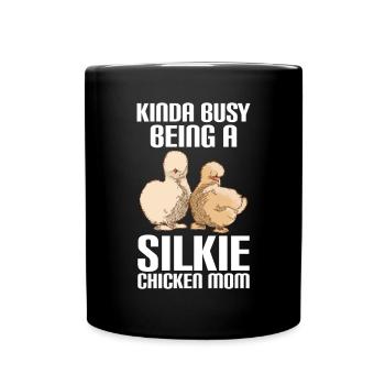 Silkie Huhn Lustige Farm Tierliebhaber - Tasse einfarbig - Schwarz - Vorne