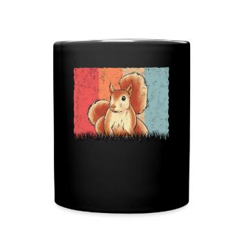 Eichhörnchen Écureuil rétro - Mug uni - noir - Devant