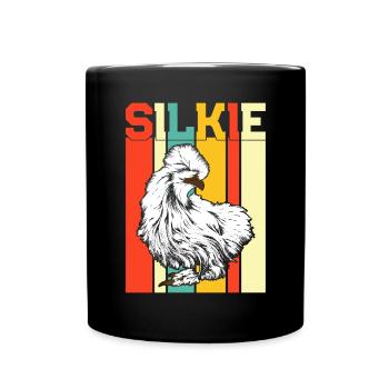 Silkie Huhn Lustige Farm Tierliebhaber - Tasse einfarbig - Schwarz - Vorne