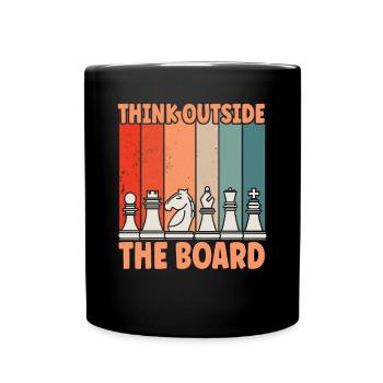 Schach Think Outside - Tasse einfarbig - Schwarz - Vorne
