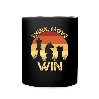 Schach Think Move Win - Tasse einfarbig - Schwarz - Vorne