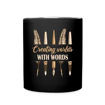 Autor Creating Worlds - Tasse einfarbig - Schwarz - Vorne
