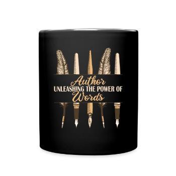 Autor Power Of Words - Tasse einfarbig - Schwarz - Vorne