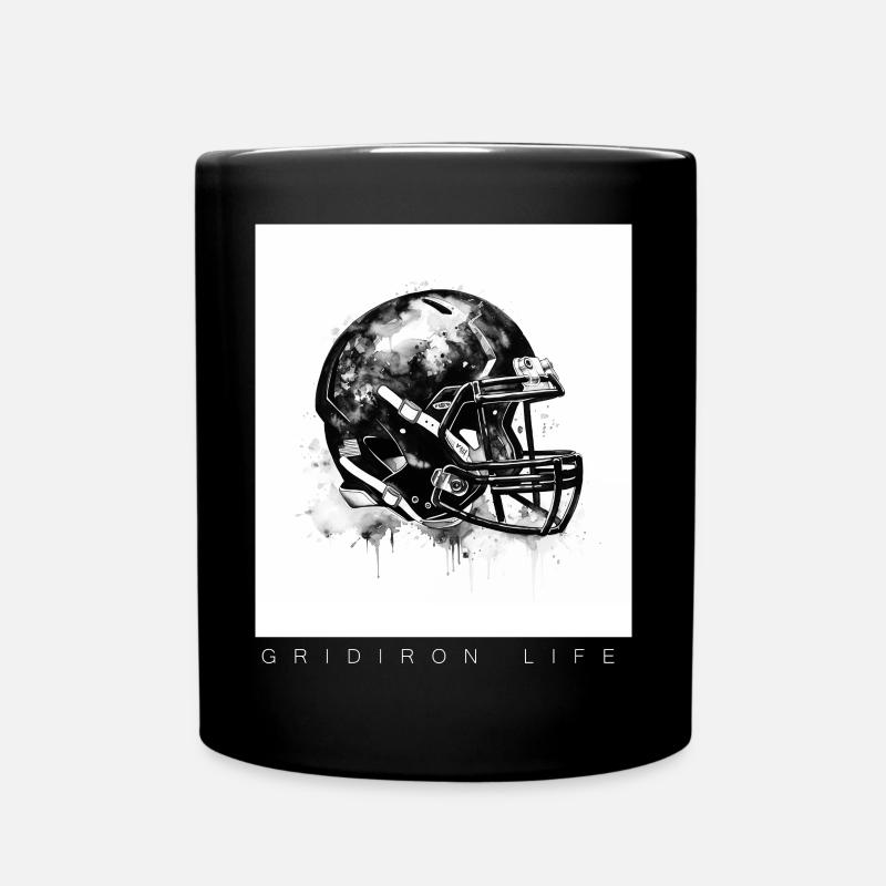 Casque Gridiron Football American Game Touchdown - Mug uni - noir
