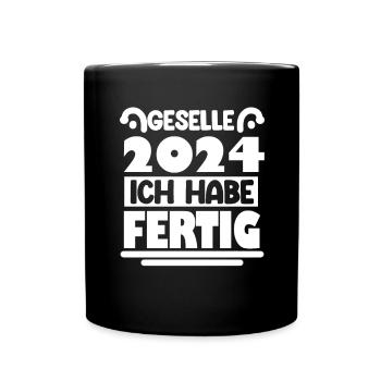 Geselle 2024 Gesellenprüfung bestanden - Tasse einfarbig - Schwarz - Vorne