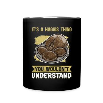 Eating Haggis | scottish dish gift - Full Colour Mug - black - Front