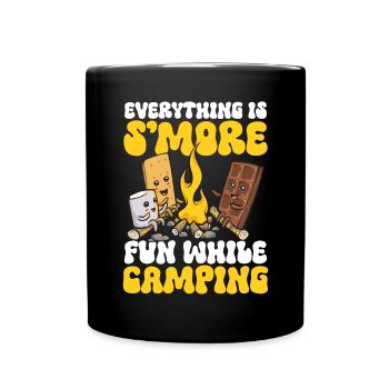 S'more Lagerfeuer Marshmallow Camping - Tasse einfarbig - Schwarz - Vorne