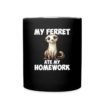 ferret mom - Tasse einfarbig - Schwarz - Vorne