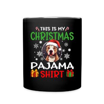 Pitbull Terrier Pittie Dog Christmas Pajama - Tasse einfarbig - Schwarz - Vorne