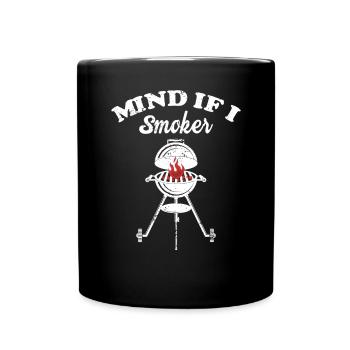 BBQ Smoker Meat Grilling Funny - Full Colour Mug - black - Front