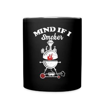 BBQ Smoker Meat Grilling Funny - Full Colour Mug - black - Front
