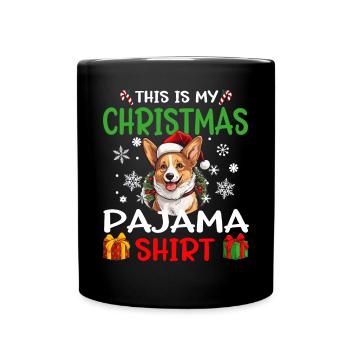 Welsh Corgi Pembroke Dog Christmas Pajama - Tasse einfarbig - Schwarz - Vorne