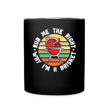 BBQ Smoker Meat Grilling Funny - Full Colour Mug - black - Front