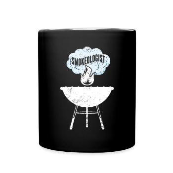 BBQ Smoker Meat Grilling Funny - Full Colour Mug - black - Front