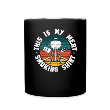 BBQ Smoker Meat Grilling Funny - Full Colour Mug - black - Front