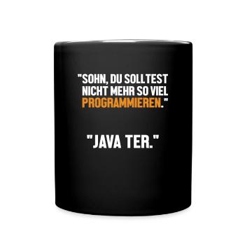 Sohn Programmieren Ja Vater Developer Coder - Tasse einfarbig - Schwarz - Vorne