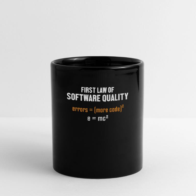 First Law of Software Quality Developer Coder Tasse einfarbig