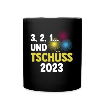 Neujahr Feuerwerk Silvester - Tasse einfarbig - Schwarz - Vorne