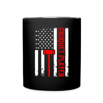Croquet Player US Flag Croquet Player - Full Colour Mug - black - Front