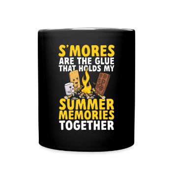 S'more Lagerfeuer Marshmallow Camping - Tasse einfarbig - Schwarz - Vorne