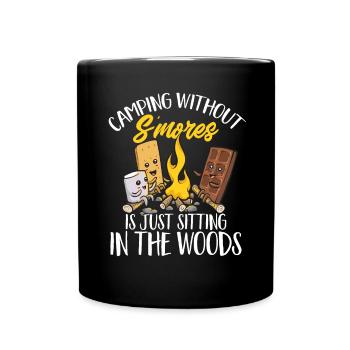 S'more Lagerfeuer Marshmallow Camping - Tasse einfarbig - Schwarz - Vorne