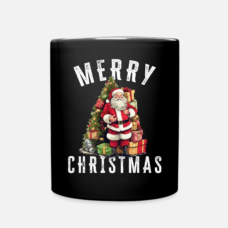 Weihnachtsmann - Weihnachten - Weihnachtsmotiv - Tasse einfarbig - Schwarz