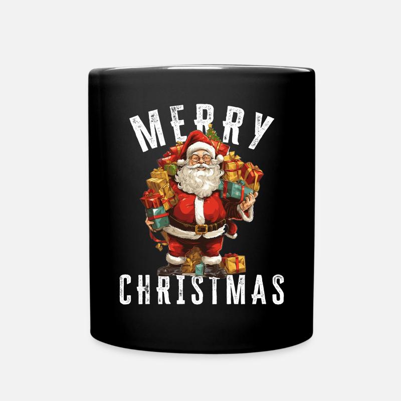 Weihnachtsmann - Weihnachten - Weihnachtsmotiv - Tasse einfarbig - Schwarz