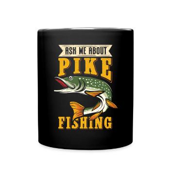 Hecht Angeln Hechtangeln Angler Fischen Geschenk - Tasse einfarbig - Schwarz - Vorne