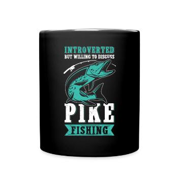 Hechtangeln Hecht Angeln Angler Fischen Geschenk - Tasse einfarbig - Schwarz - Vorne
