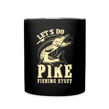 Hecht Angeln Angler Hechtangeln Fischen Geschenk - Tasse einfarbig - Schwarz - Vorne