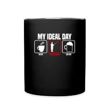My Perfect Day Fishing Angler - Full Colour Mug - black - Front