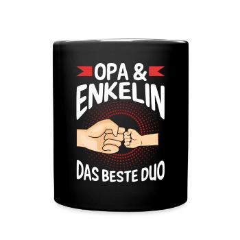 Opa Großvater Familie Enkelin Geschenk - Tasse einfarbig - Schwarz - Vorne