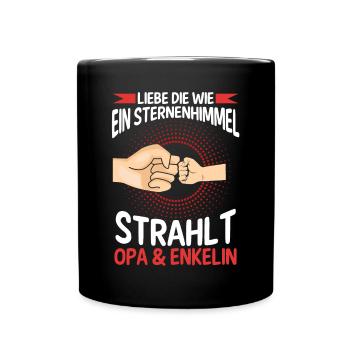 Opa Großvater Familie Enkelin Geschenk - Tasse einfarbig - Schwarz - Vorne