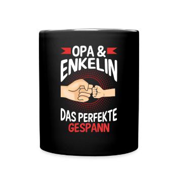 Opa Großvater Familie Enkelin Geschenk - Tasse einfarbig - Schwarz - Vorne