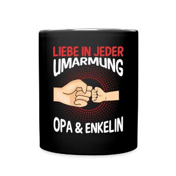 Opa Großvater Familie Enkelin Geschenk - Tasse einfarbig - Schwarz - Vorne
