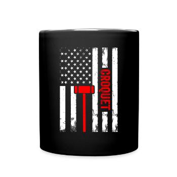Croquet US Flag Croquet Player - Full Colour Mug - black - Front