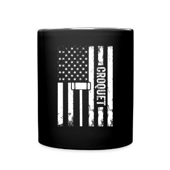Croquet Player Croquet US Flag Croquet - Full Colour Mug - black - Front