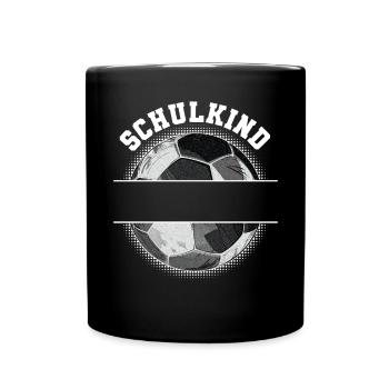 Fußball Personalisierbar Name Schulkind Schule - Tasse einfarbig - Schwarz - Vorne