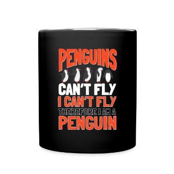 Penguins can't fly Seabird King Penguin Penguin - Full Colour Mug - black - Front