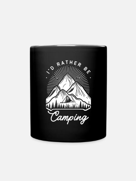 Outdoors Nature Camping Quote Rather Be Camping - Full Colour Mug - black