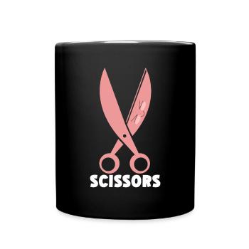 Ciseaux Papier Pierre Drôle Groupe Kawaii - Mug uni - noir - Devant
