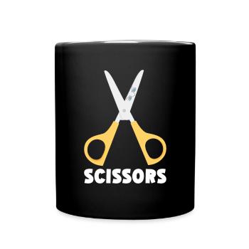 Ciseaux Papier Pierre Drôle Groupe Kawaii - Mug uni - noir - Devant