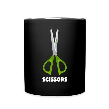 Ciseaux Papier Pierre Drôle Groupe Kawaii - Mug uni - noir - Devant